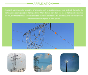 Hàng không đường sắt dự án 400mm/600mm/800mm Armor Rod Trắng/Cam Viễn Thông hàng không cảnh báo Spheres sợi thủy tinh trên không đánh dấu bóng - Product Image 4