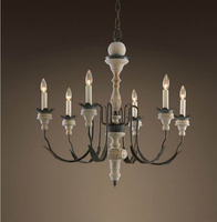 Lustre néoclassique français pour salon, sculpture sur bois, suspension longue, hauteur réglable, design moderne pour éclairage d'escalier