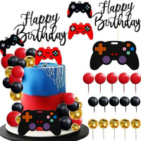 Set de Decoración para Pastel de Control de Videojuegos, Precio de Fábrica, Adorno Brillante de Feliz Cumpleaños, Esfera, Artículos para Fiestas de Cumpleaños de Videojuegos para Niños