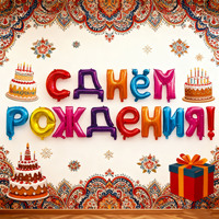 Lot de ballons multicolores de 16 pouces avec lettres « Joyeux Anniversaire » russes, 14 lettres avec ruban et paille, décoration de fête d'anniversaire, vente en gros