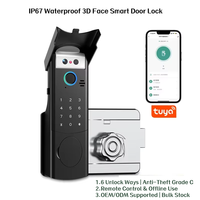 Serrure Intelligente 3D à Reconnaissance Faciale pour Porte d'Entrée, Étanche IP67, Déverrouillage à Distance sans Clé, par Empreinte Digitale et Mot de Passe, Compatible Cloud et Bois