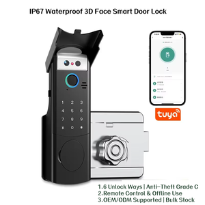 Serrure Intelligente 3D à Reconnaissance Faciale pour Porte d'Entrée, Étanche IP67, Déverrouillage à Distance sans Clé, par Empreinte Digitale et Mot <span class=keywords><strong>de</strong></span> <span class=keywords><strong>Passe</strong></span>, Compatible Cloud et Bois - Product Image 2