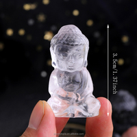 Statue de Bouddha au repos en pierre précieuse de jade naturel sculpté Mini