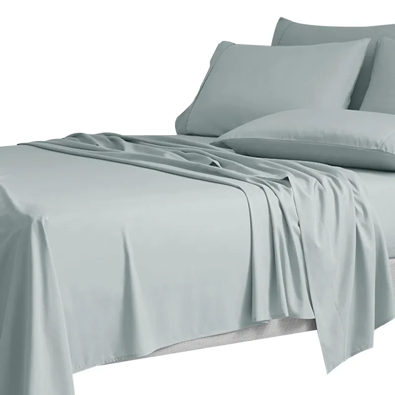 230TC bamboo linen home sheet 100% bamboo fitted sheet queen size bed sheets duvet cover set 150gsm Bamboo percale