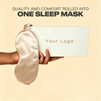 Masque de sommeil en soie certifiée OEKO, personnalisé, sans pression, en soie de mûrier, avec sangle élastique