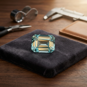 Aigue-marine naturelle bleu-vert de qualité supérieure, taille émeraude, 7,20 CT, provenant du Nigéria, 14x9,3x7,3 mm - Product Image 3