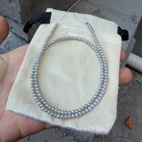 Perles d'eau douce grises naturelles sans noyau, de qualité AAA, irradiées, 2,5-3 mm, pour bricolage, produit semi-fini, forte brillance, forme pomme de terre