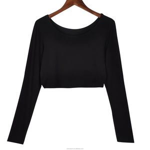 Camisa Elegante de Manga Larga para Mujer, Nueva, para Oficina, Cuello Redondo, Top Básico - Product Image 1