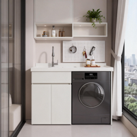 Évier de salle de bain de luxe moderne avec meuble de buanderie intégré en marbre nid d'abeille, résistant aux rayures, à l'eau et au feu, pour usage en cuisine