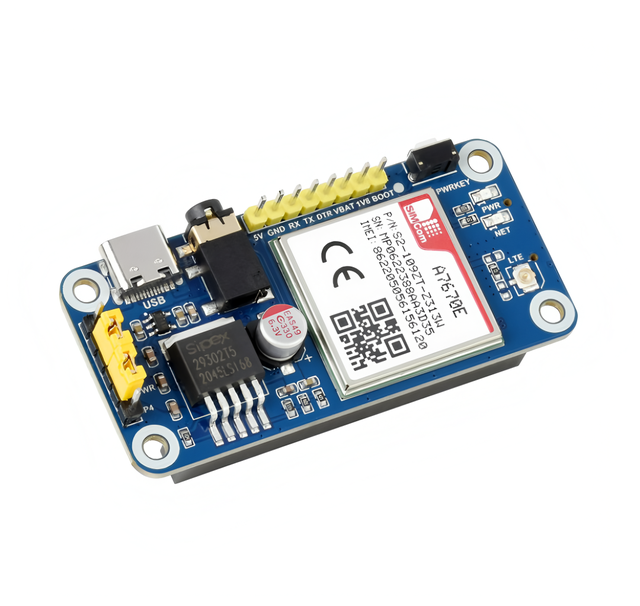 A7670E LTE Cat-1 GPS Module HAT for Raspberry Pi Multi-Band 2G GSM GPRS LBS Coverage Europe Southeast Asia West Asia South Korea