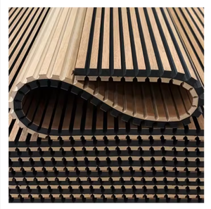 Pannelli Acustici in <span class=keywords><strong>Legno</strong></span> Fonoassorbenti con Doghe in Rovere Naturale, Pannelli Acustici in <span class=keywords><strong>Legno</strong></span> a Doghe, Pannello Aku - Produzione Cinese - Product Image 1