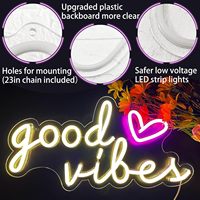 HOHOSIGN Enseignes néon « Good Vibes » 16x8 pouces, LED blanc chaud, alimentées par USB, décoration murale pour chambre, anniversaire/mariage, usage domestique et professionnel (salon)
