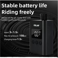 Mini pompe à vélo électrique portable 150 PSI avec gonfleur de pneu à jauge numérique pour pneus de vélo