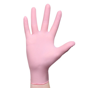 Gants jetables en nitrile rose Inco K83, imperméables et lisses, pour la vaisselle, la cuisine et l'usage domestique - Product Image 1