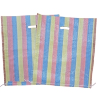 Toptan şeffaf kırmızı plastik saplı lamine pp dokuma çuvallar 5kg 50kg pirinç çuvalı