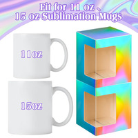 Cadeaux Tasses à café Boîtes Expédition Sublimation Transparent Verre à vin Emballage Blancs Emballage Impression laser Motif Mug Box