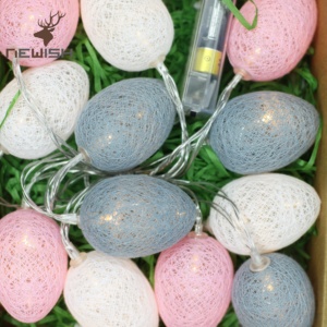 Newish pâques à piles <span class=keywords><strong>guirlande</strong></span> <span class=keywords><strong>lumineuse</strong></span> dia 4*6cm coton fil oeuf <span class=keywords><strong>guirlande</strong></span> <span class=keywords><strong>lumineuse</strong></span> avec 12L blanc chaud LED - Product Image 3