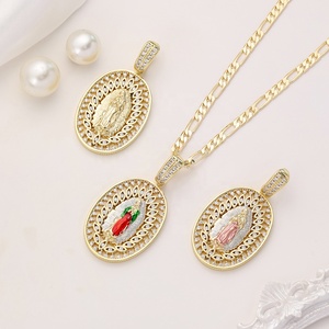 A7CP1425 Religión Joyería Chapado En Oro <span class=keywords><strong>Virgen</strong></span> <span class=keywords><strong>De</strong></span> <span class=keywords><strong>Guadalupe</strong></span> Colgante Cadena Con La <span class=keywords><strong>Virgen</strong></span> <span class=keywords><strong>De</strong></span> Banada En Oro Laminado 18K - Product Image 2