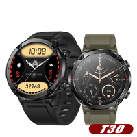 Montre connectée T30 avec grand écran rond HD de 1,6 pouce, affichage 400x400, batterie de 600 mAh pour hommes, montre connectée de fitness