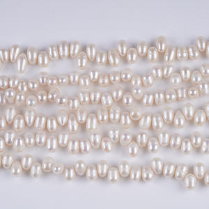 Perles d'eau douce naturelles de Zhuji, 6-7 mm, en forme de fil, avec trou de tête, perles dispersées, 28 trous, matériel de bijouterie DIY, perles en vrac - Product Image 3