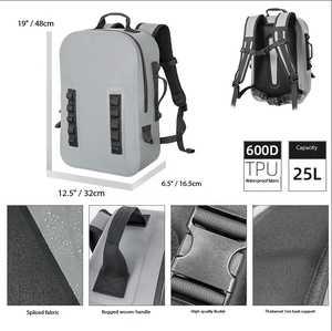 Mochila de Pesca Impermeable y Portátil con Separación Seco-Húmedo, Cierres Herméticos, <span class=keywords><strong>Material</strong></span> TPU, Capacidad de 30L, Diseño Ligero - Product Image 6