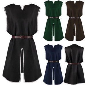 Robe ample à col rond pour homme, tunique médiévale, <span class=keywords><strong>costume</strong></span> médiéval pour homme, chemises vintage pour adultes - Product Image 2