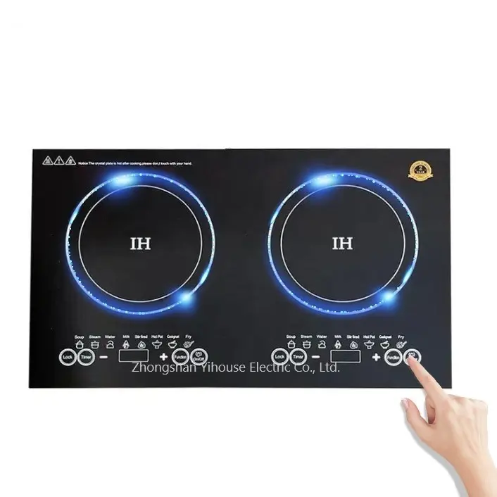 Novo Design Mini Duplo Inteligente indução Hob 0Hot Vendas Portátil 2 Queimador Elétrico Indução Cooktop Fogão Elétrico