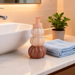 Distributeur de savon liquide en forme de citrouille - Pompe à savon liquide sur le thème de l'<span class=keywords><strong>automne</strong></span> et d'Halloween, décoration de salle de bain au look céramique mignon - Product Image 3