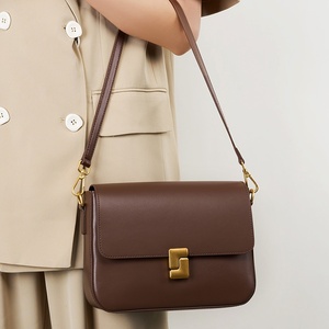 2025 New Designer Genuine Leather <strong>Bags</strong> Premium <strong>Black</strong> Leather Handbag Portable Single Shoulder <strong>Bag</strong> for Women - Product Image 1