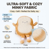 Porte-monnaie en peluche Toast, porte-clés, pochette zippée, breloque de sac en peluche, portefeuille en peluche doux, personnalisable OEM, vente en gros, prêt à être expédié