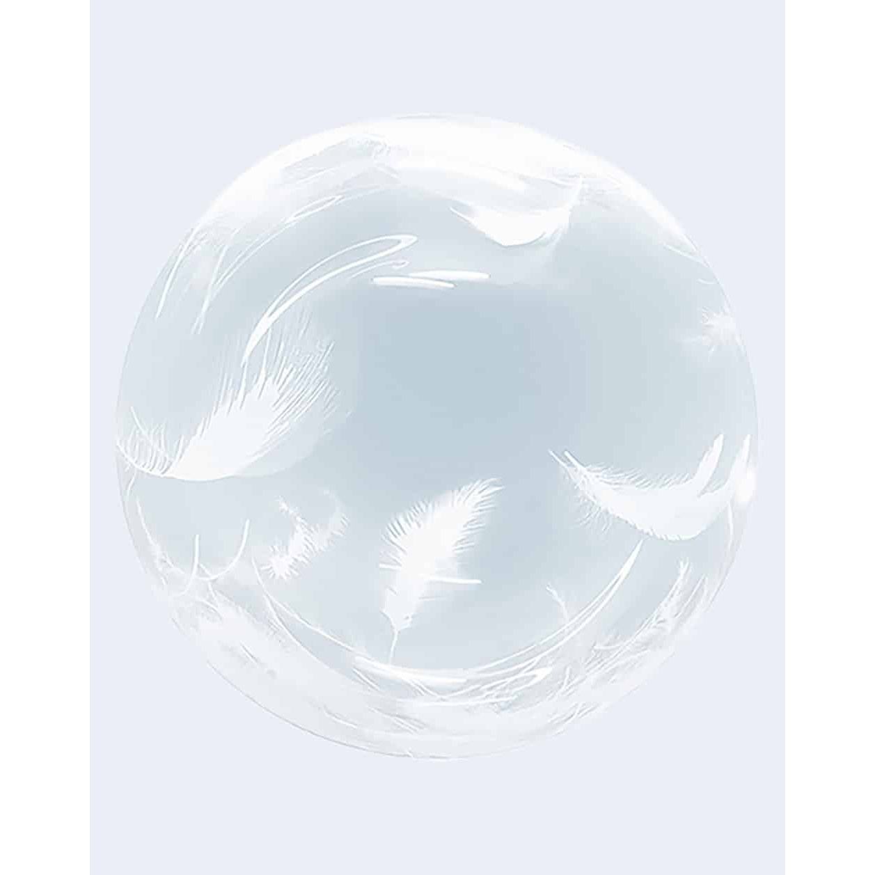 Transparent with feather print