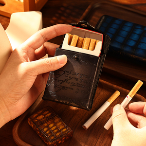 ZENOS Étui à cigarettes portable en cuir véritable vintage luxueux pour homme, fait main, cadeau pour la fête des pères, cadeau d'affaires haut de gamme personnalisé - Product Image 3