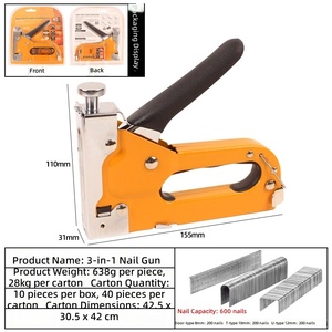 <span class=keywords><strong>Pistolet</strong></span> à clous manuel et agrafeuse <span class=keywords><strong>pneumatique</strong></span> 3-en-1, idéal pour le bricolage et le travail du bois avec clous et extracteurs de clous - Product Image 4