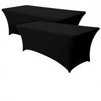 Mantel Rectangular de Poliéster para Mesas Plegables, Elástico, Resistente a las Arrugas, para Uso en Exteriores, Bodas, Fiestas y Reuniones