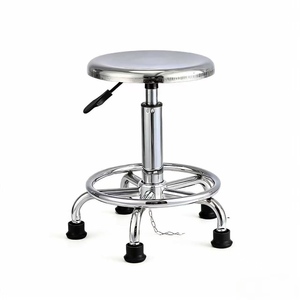 Taburete Antiestático de Acero Inoxidable, Silla de Barra Giratoria y con Altura Ajustable, Taburete Redondo para Laboratorio, Taburete de Trabajo para Línea de Ensamblaje de Fábrica - Product Image 4