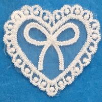Vente en gros Coton Polyester Dentelle Tissu Applique Étiquette papillon Coeur Dentelle Applique