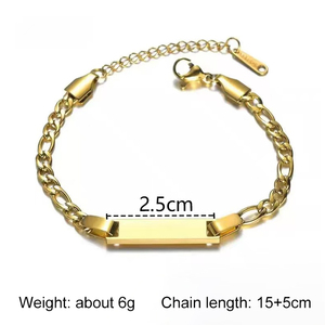 Bracelets personnalisés en acier inoxydable, plaqués or, gravés sur mesure avec nom et date de <span class=keywords><strong>naissance</strong></span>, chaînes de main, bijoux pour femmes et hommes - Product Image 2