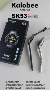 สมาร์ทวอทช์ SK53 ชุด 1.53 นิ้ว กันน้ำ วัดอัตราการเต้นของหัวใจ วัดออกซิเจนในเลือด รองรับการโทรผ่านบลูทูธ ชาร์จไร้สาย สำหรับผู้ชาย พร้อมสาย <span class=keywords><strong>3</strong></span> เส้น - Product Image 6