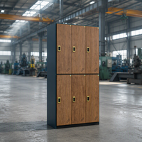 Armoire en acier à 6 portes avec serrure à clé, structure assemblée, imperméable, couleur personnalisable, pour école, gymnase, personnel, supermarché, magasin, casier