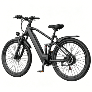 Bicicleta Eléctrica Central Mountain Totalmente Negra, Diseño de Suspensión Completa, Ruedas de 26 Pulgadas, Doble Uso para Desplazamientos Urbanos y Ciclismo al Aire Libre, Motor Central - Product Image 4