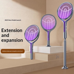 Rechargeable USB Spring Electric <strong>Fly</strong> Swatter 2 in 1 Extendable Mosquito <strong>Racket</strong> Portable Bug <strong>Zapper</strong> for Home - Product Image 4