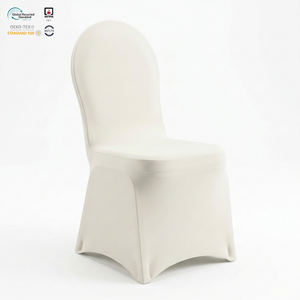 Funda Elástica Moderna Blanca para Silla de Banquete, de Spandex/Poliéster, Ajustable, Ecológica, Lavable, para el Sector Hotelero - Product Image 1