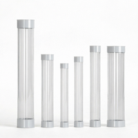 Tube d'emballage PC extrudé transparent personnalisé, tubes conteneurs OEM avec capuchon à pression pour promotion, affaires, shopping, etc.