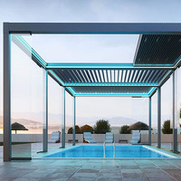 Systèmes de pergola bioclimatique à lames orientables en aluminium rétractables réglables pour couverture de piscine