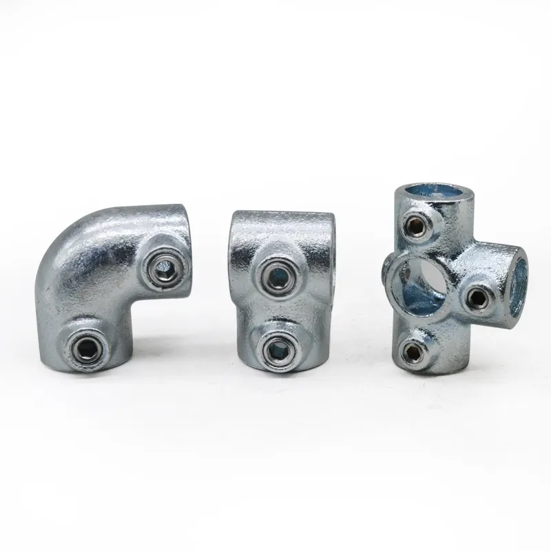 Gi ferro fundido metal aço chave braçadeira tubulação hardware estrutural magra acessórios para tubos 48mm conector redondo do tubo