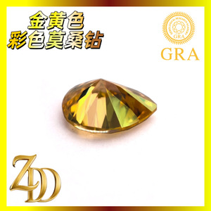 Golden Yellow Pear Cut Moissanite Loose Stone With Gra Certificate For Jewelry Making - Product Image 3