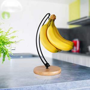 Supporto del supporto del gancio della banana della frutta del filo metallico della base di <span class=keywords><strong>legno</strong></span> del <span class=keywords><strong>tavolo</strong></span> del ripiano per la banana - Product Image 5