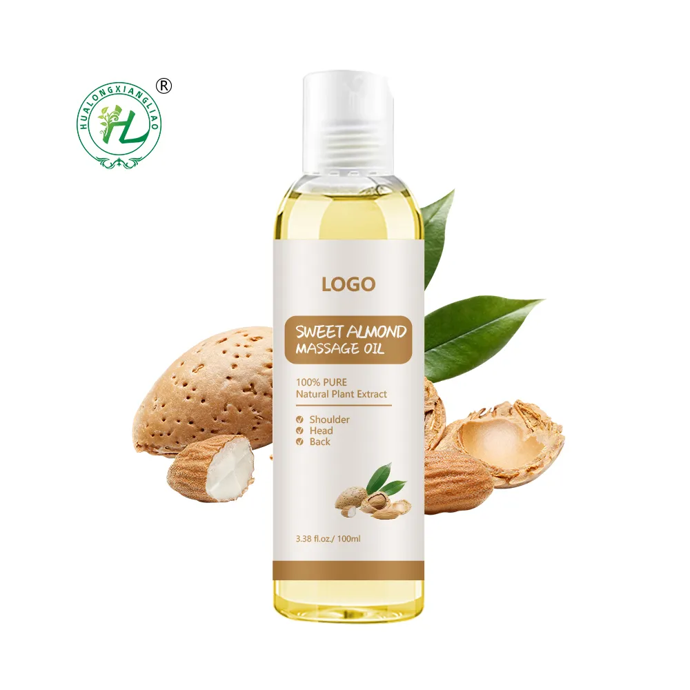 Puresweet almond oil virgin Cold pressed Raw original Factory, 100ml Organic Sweet almond Massage oil For Body Massage Therapy