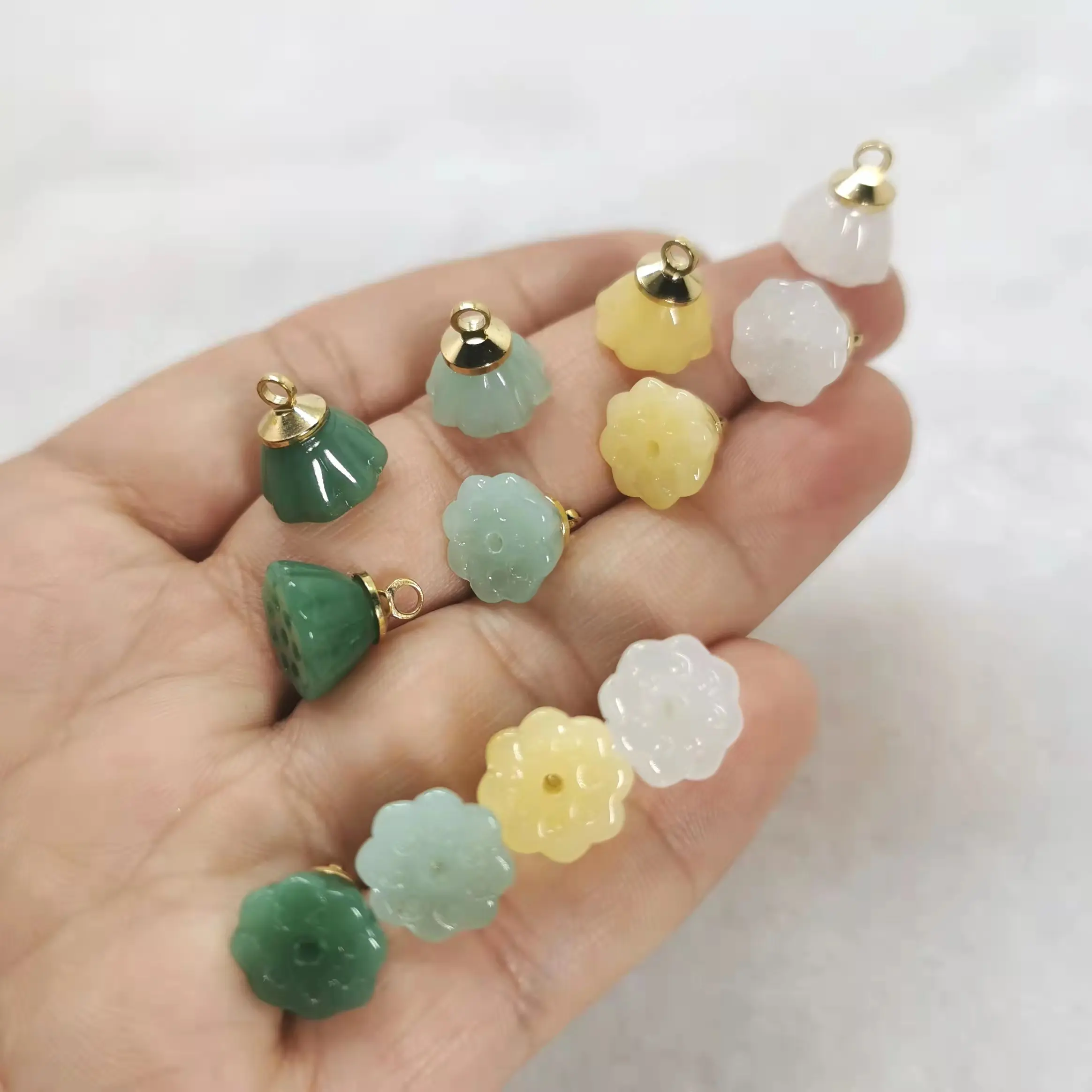 Perline di vetro a forma di seme di loto da 10mm perline distanziate sciolte in vetro ceco per gioielli che fanno bottoni abito accessori fai da te