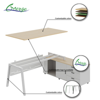 Bureau de direction en forme de L en fer moderne et luxueux pour bureau de PDG/directeur - usage commercial